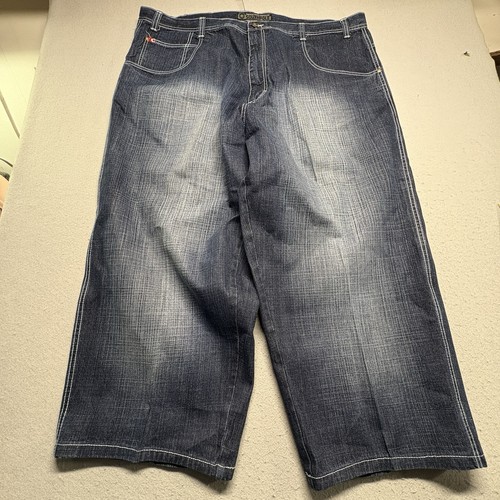 Vtg Southpole 3187 Super Baggy Contrast Stitch Dark Wsh Jeans 47x27 39" Overall