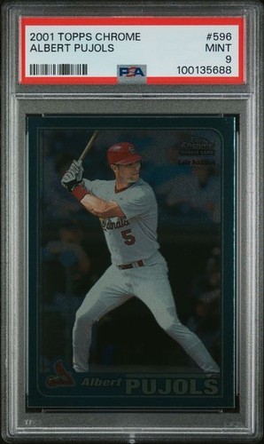 2001 TOPPS CHROME #596 ALBERT PUJOLS PSA 9 CARDINALS RC