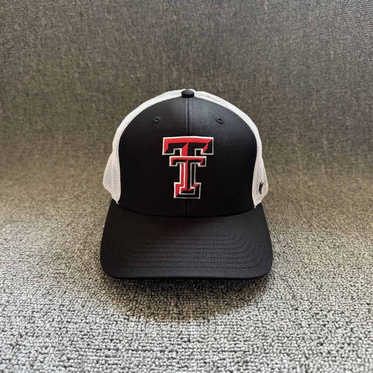 '47 Brand Texas Tech Red Raiders Trucker Snapback Black White OSFA NCAA Mesh Hat