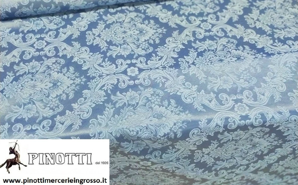 Tessuto Stoffa Damascato Avio1316 Liberty cotone/pl vendita a metro/alto cm 330