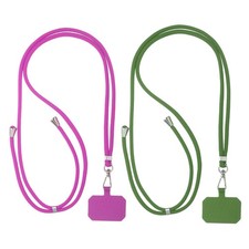2Pcs Smart Phone Lanyards Universal Lanyard with Phone Patch, Violet Grass Green