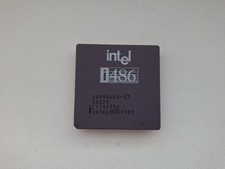 Intel A80486DX-33 SX329 USA 486DX-33 old logo date very rare vintage CPU GOLD