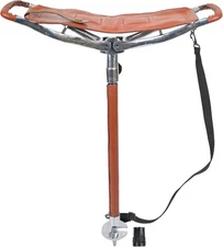  Adjustable Leather Walking Stick Seat Outdoor Shooting Sticks Spectator Tan