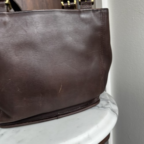 Vintage Coach Leather Shoulder Bucket Bag Purse 6008 Dark Brown Double Strap - Bild 19 von 21