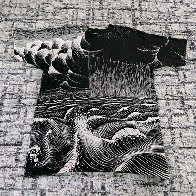 Vtg 90s MC Escher Second Day of Creation T-Shirt XL All Over Print