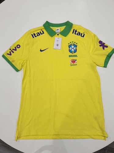 New, Rare! Men’s XL Nike Brazil Player Polo Presentation/Press Shirt Brasil