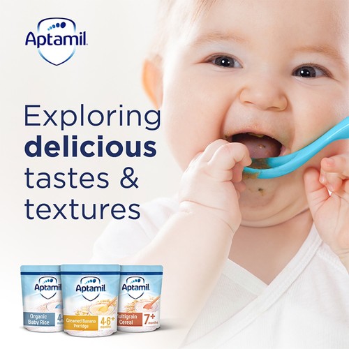 5 x 125g Aptamil Creamed Banana Porridge Suitable For 4-6+ Months - Picture 8 of 9