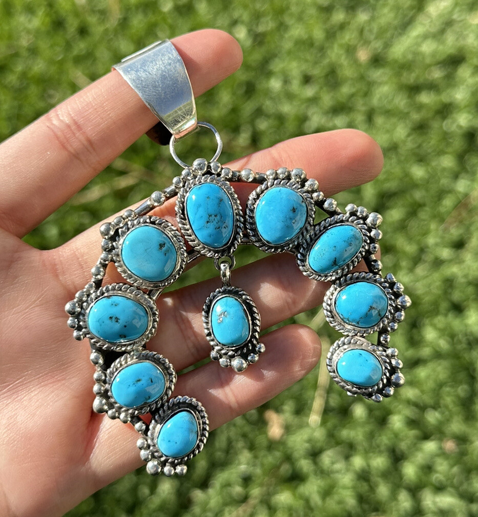 Navajo Sterling Silver Turquoise Naja Pendant. Kee J | eBay Navajo Sterling Silver Turquoise Naja Pendant. Kee J | eBay