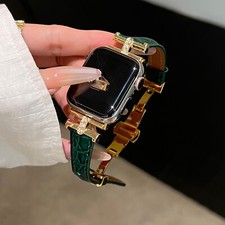 Crocodile Genuine Leather Band For iWatch Ultra series 10 9 8 7 6 5 4 3 2 1  SE