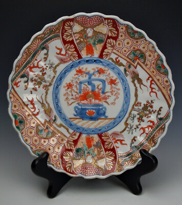 ANTIQUE KO IMARI DISH Rare Ikebana Design JAPANESE PORCELAIN 200 YEAR OLD EDO