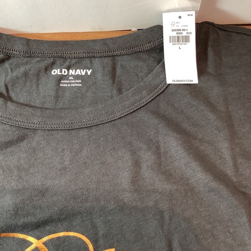 Nueva Camiseta OldNavy Everywear BELIEVE Para Mujer Niñas Talla XL Negra Dorada Suave - Imagen 3 de 5