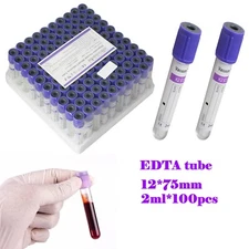 Blood Collection Tubes Glass Medical Supplies 100Pcs K2 Disposable Vacuum  spots