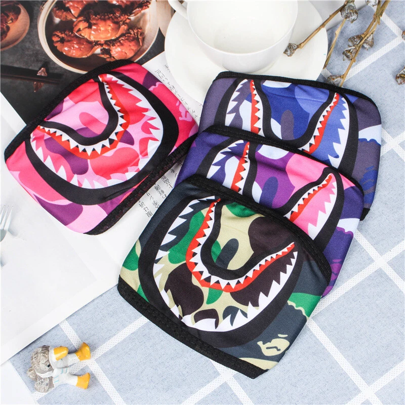 Máscaras de tela de algodón de moda boca de tiburón media cara cubierta bucal colección camuflaje Foto 4 de 4