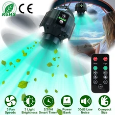 Light LED Lamp USB Fan 10400mah Portable Tent Camping Hiking Ceiling Equipment