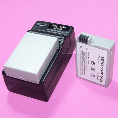 Long Lifespan 2x 1360mAh Excellent Battery+Travel AC Charger for Canon EOS 700D