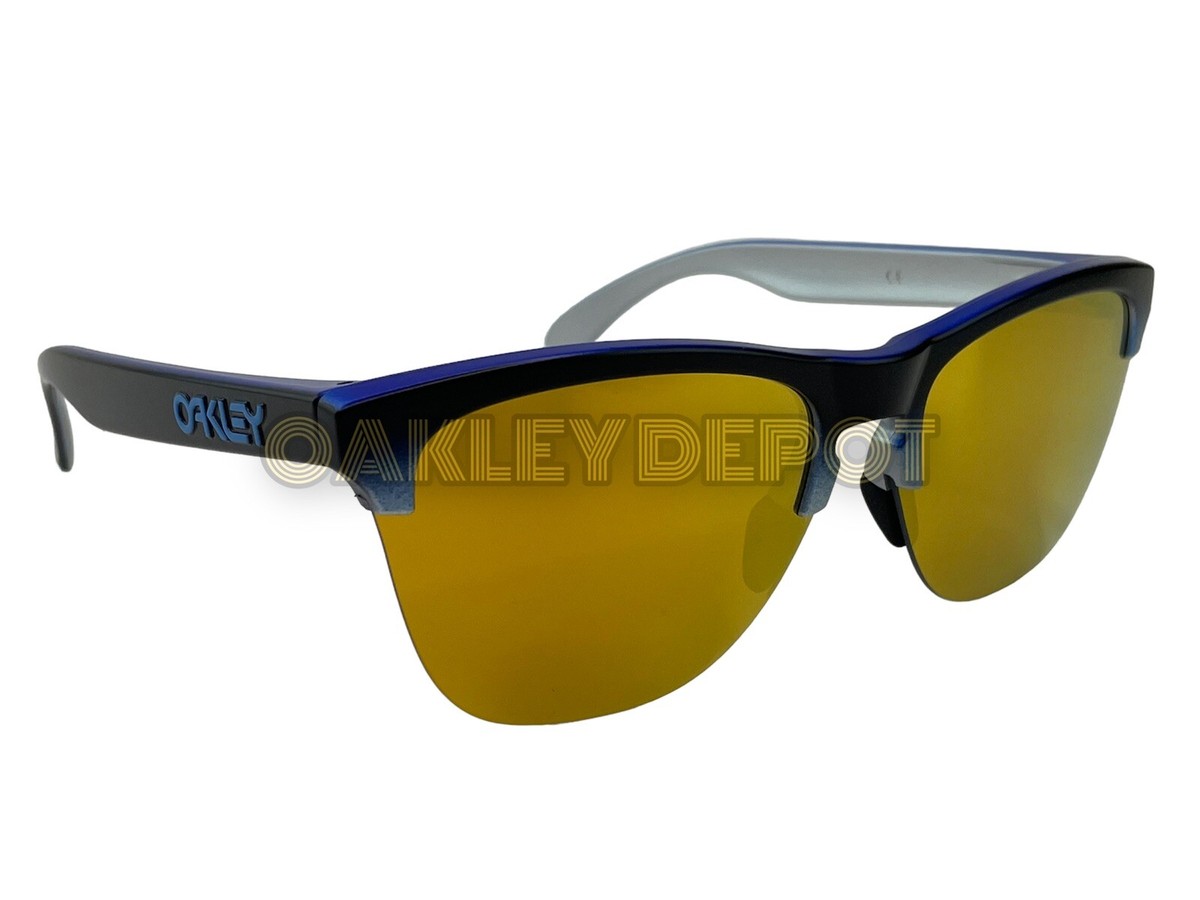 ✓🕶️ OAKLEY FROGSKINS LITE 009374 BLACK FADE SILVER/24K IRIDIUM