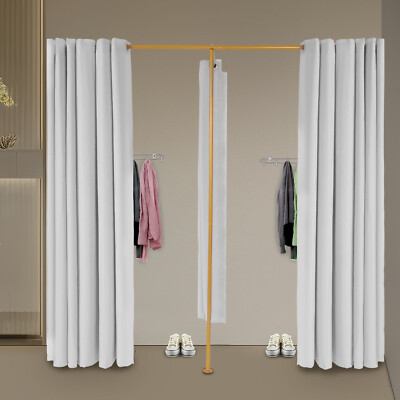 Gray Clothes Store Corner Changing Room F-shaped Double Fitting Room 2m* 1m* 2m