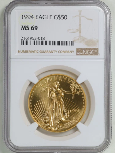 1994 G$50 1oz Gold American Eagle MS69 NGC 2161953-018