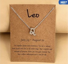 LEO 12 Constellation Zodiac Sign Silver Pendant Necklace