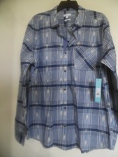 ENVISION STUDIO BLUE PLAID LONG SLEEVE BUTTON SHIRT L Slim Fit