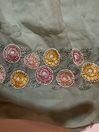 Vintage Rare Beaded Sheer Skirt 1800s Gorgeous Textile 21"x 21" Edwardian Era - Picture 8 of 23