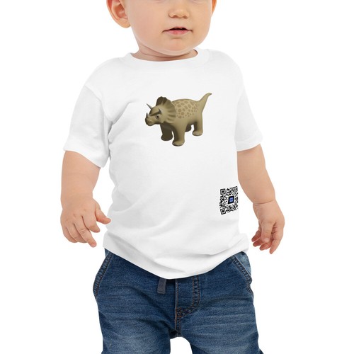 Baby Dinosaur T-Shirt smartphone camera scannable AR/QR code produces a 3D image - Picture 5 of 5
