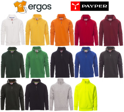 Herren Sweatshirt Baumwolle Half Zip Trekking Arbeit Sport Payper Miami + Übergrößen
