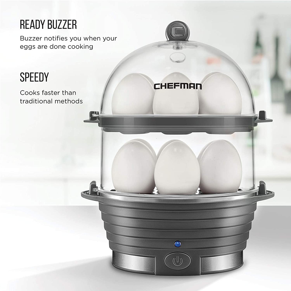 Egg Maker Rapid Poacher Steamer Hard Medium Soft Boiled Eggs 6 Slot