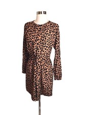 RAILS Women’s Bella Dress M Animal Print Long Sleeve Drawstring