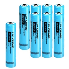 8Pcs 3.7V AAA Batteries ICR 10440 350mAh Rechargeable Lithium for LED Flashlight