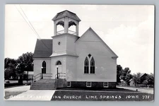 Lime Springs Iowa IA Welch Presbyterian Church Real Photo Postcard RPPC 1930-50