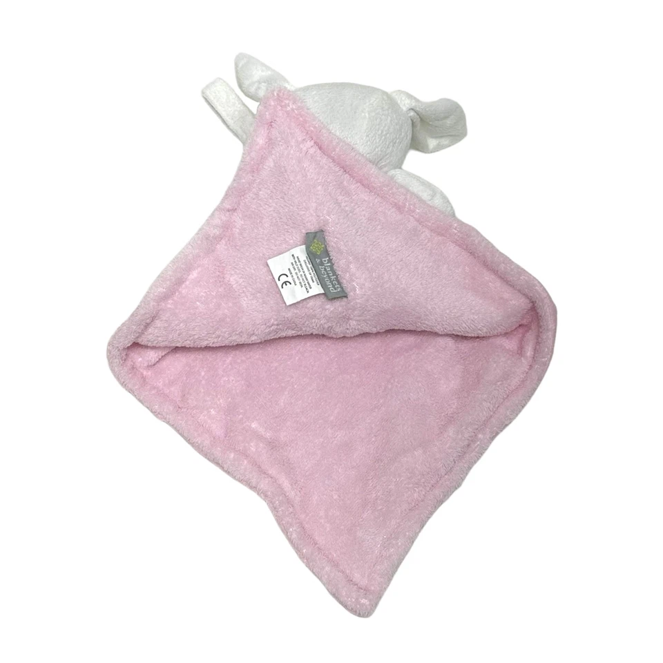 Mantas y Beyond Rosa Blanco Minky Conejo Bebé Manta de Seguridad Lovey Foto 4 de 4