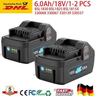 6.0AH Akku für Hitachi 18V Li-ion BSL1830 BSL1815X BSL1825 330068 330067 330139