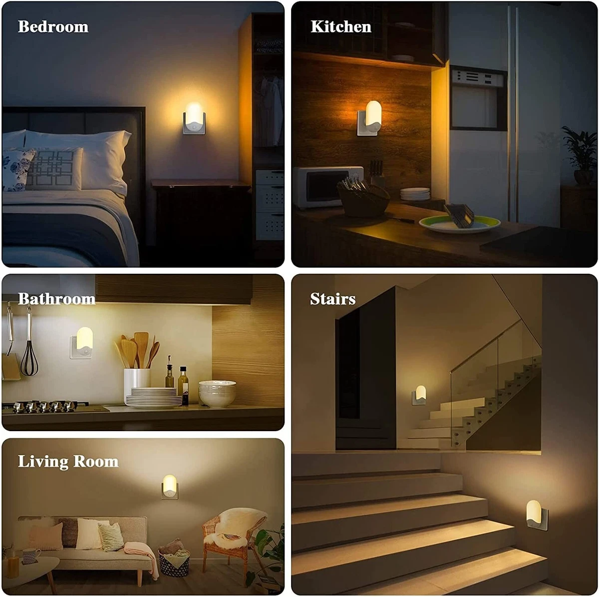 Omeril 2 Pack LED Night Light Plug in Walls with Dusk to Dawn