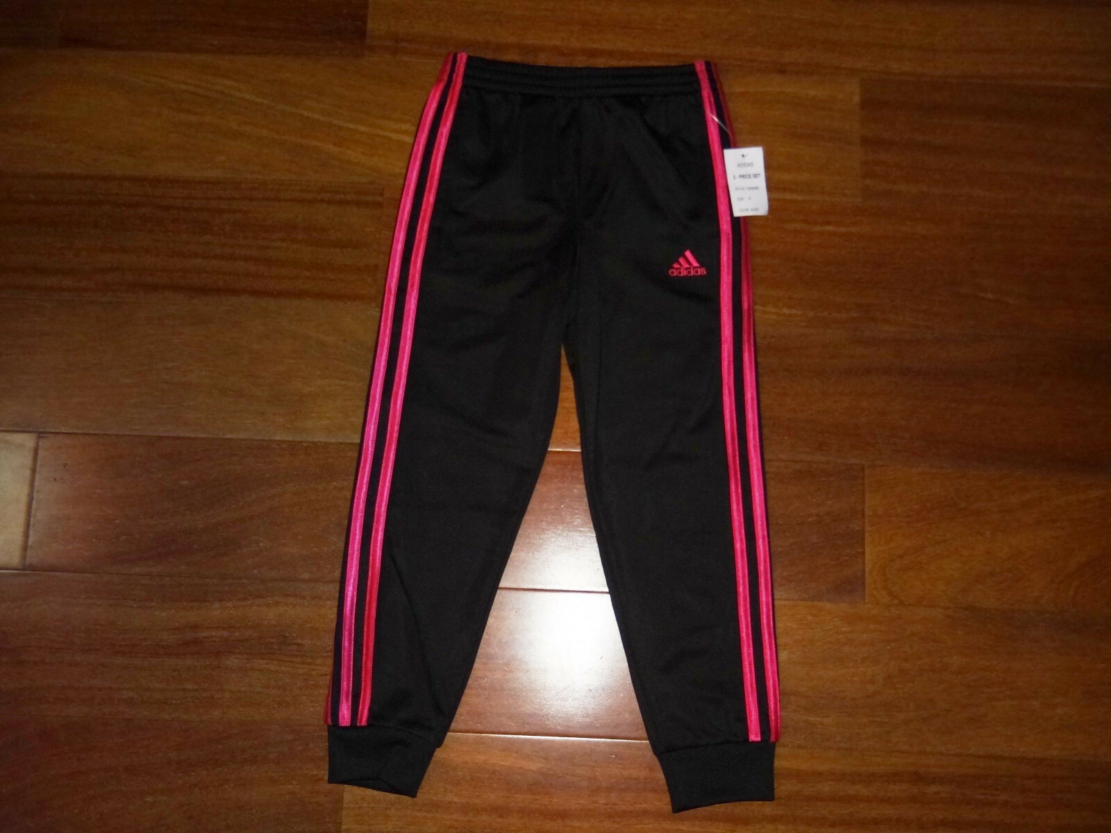 Adidas Girls 2-Piece Tricot Track Suit CK6066 Black/Pink Size 6