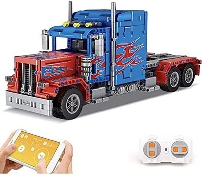 Semi Truck Remote Control Building Blocks Toy Bricks Set | General Jim's Toys