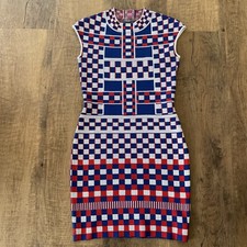 alexander mcqueen dress red white blue 