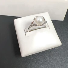 New Authentic 925 Sterling Silver Pearl Zircon Ring
