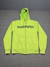 Burton Hoodie Mens Small Green Dryride Full Zip Fleece Snowboard Jacket