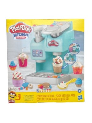 Play Doh Kitchen Colorful Cafe Playset Ice Cream Rainbow Swirl Coffee Treats