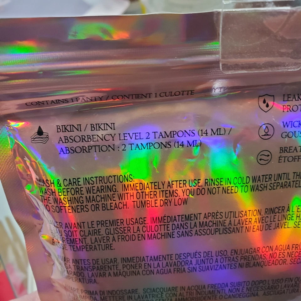 Victoria's Secret PERIOD PANTY Bikini Body By Victoria Small Maroon Pink Trim - Image 3 of 4