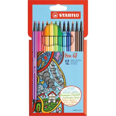 STABILO Fasermaler Pen 68, 12er Karton-Etui