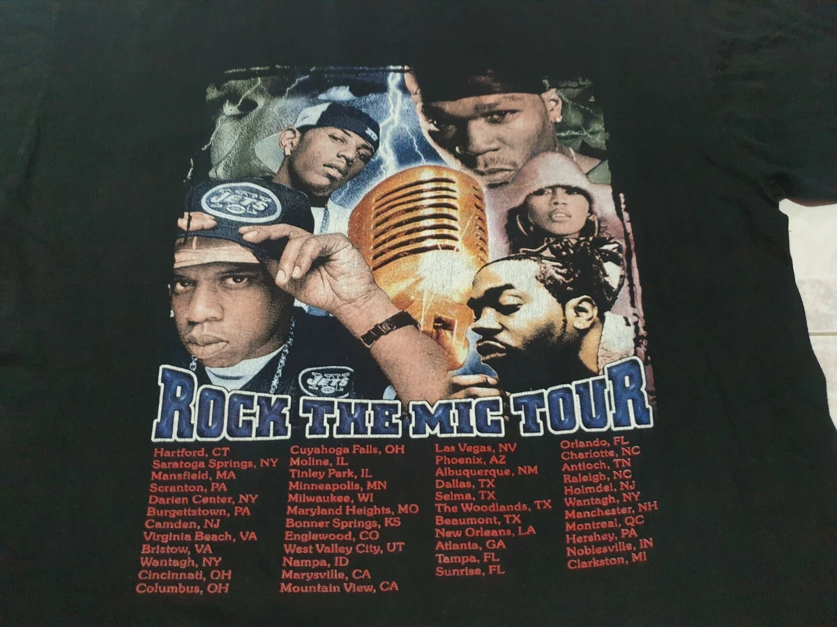 Rare 2003 Jay Z 50 Cent Roc The Mic Tour T Shirt Rare Rap Tee VTG size XL