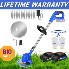 21V Cordless Grass Strimmer w/ Battery & Charger Battery Strimmer Lawn Mower NEW