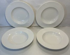 Set Of 4 Villeroy & Boch White Pasta Bowls 11-3/4” W/Wide Rim #1748 Luxembourg
