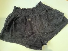 Swimsuit Coverup Shorts With Pockets Black Lace Pattern OP Size Junior Med 7-9