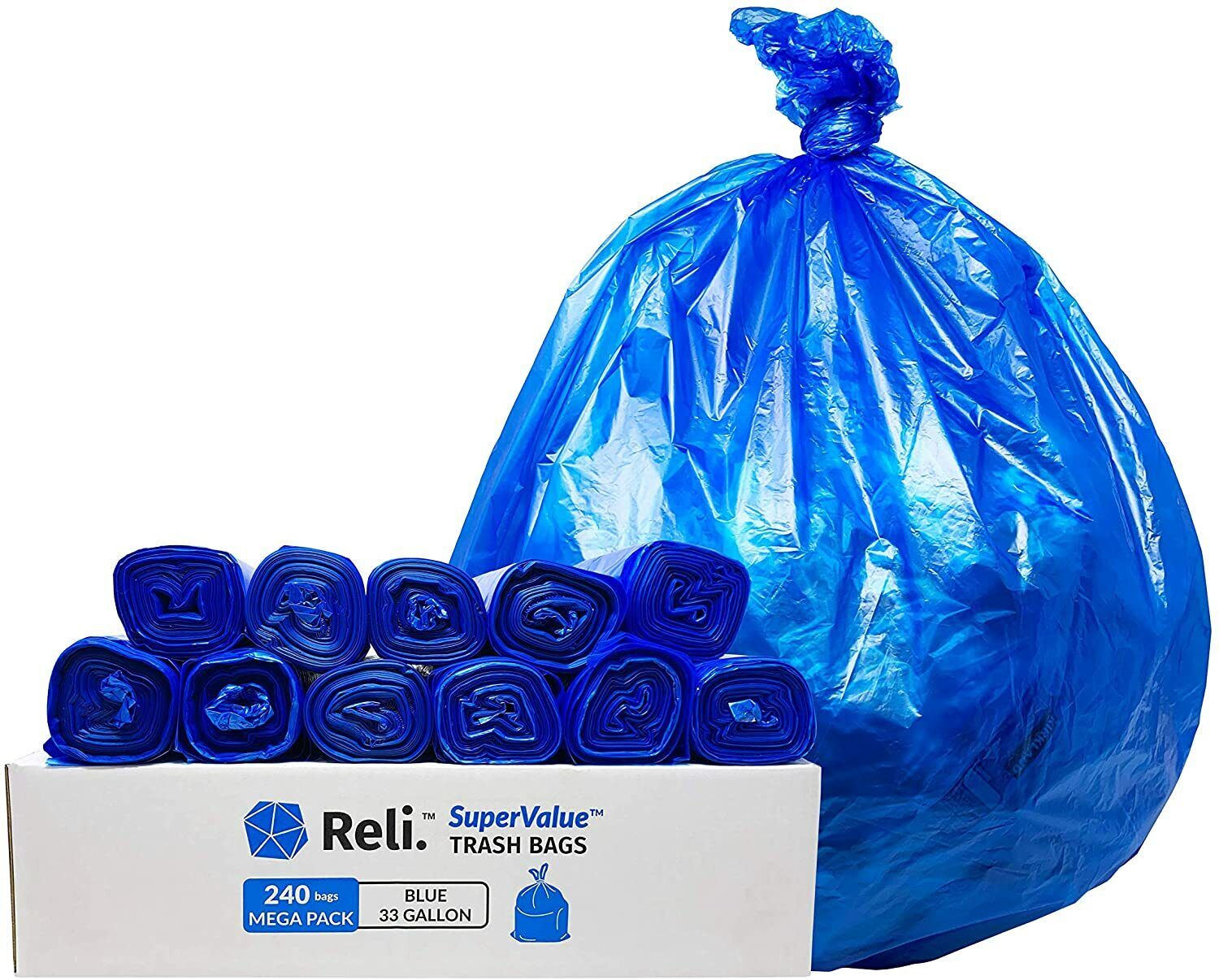 Reli. SuperValue 33 人気のクリスマスアイテムがいっぱい Gallon Recycling 最終値下げ Bulk 240 Bags Blue Count