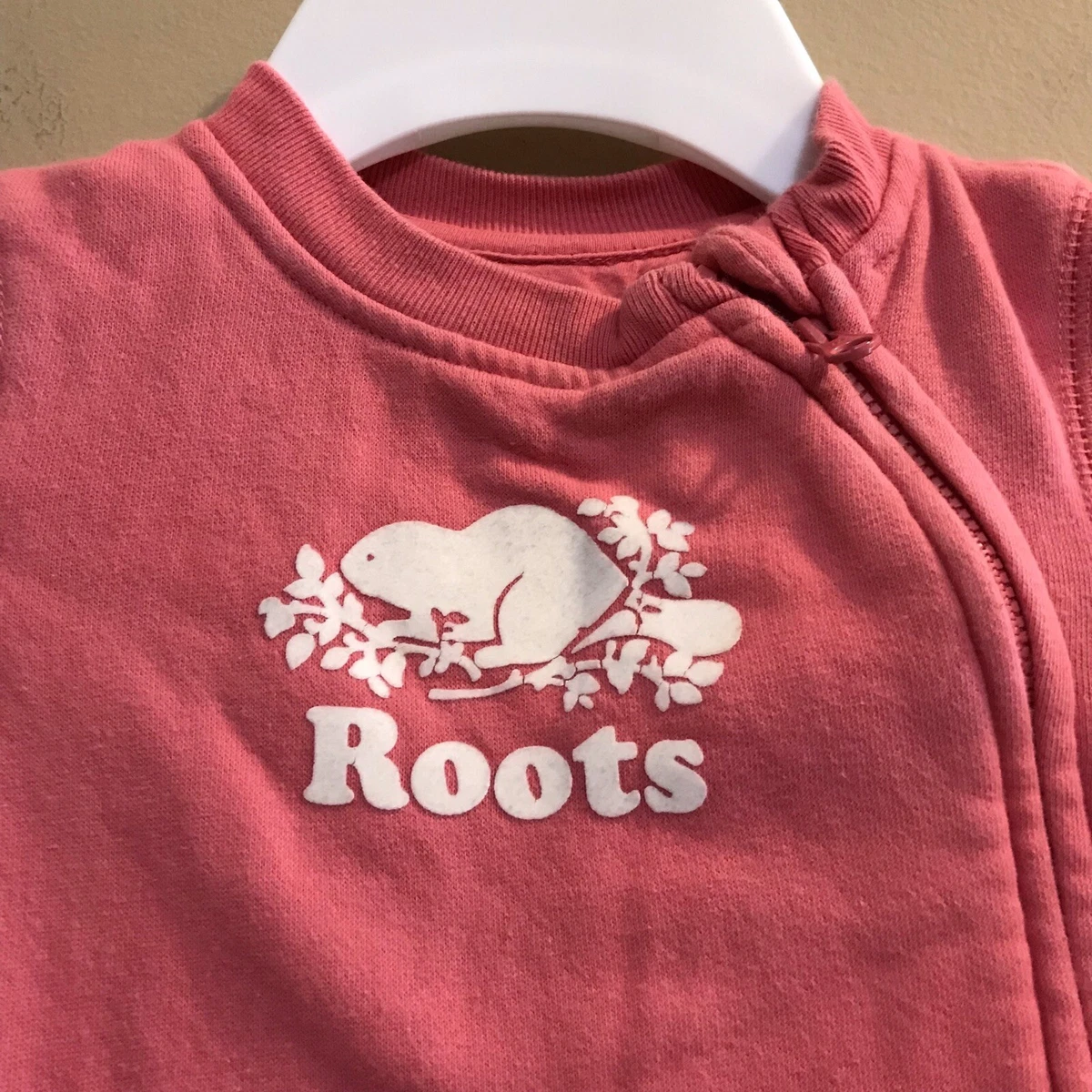 ROOTS Canada Baby Infant Pink Fleece Sweater Zip One Piece Sz 3 - 6 Months  Small | eBay