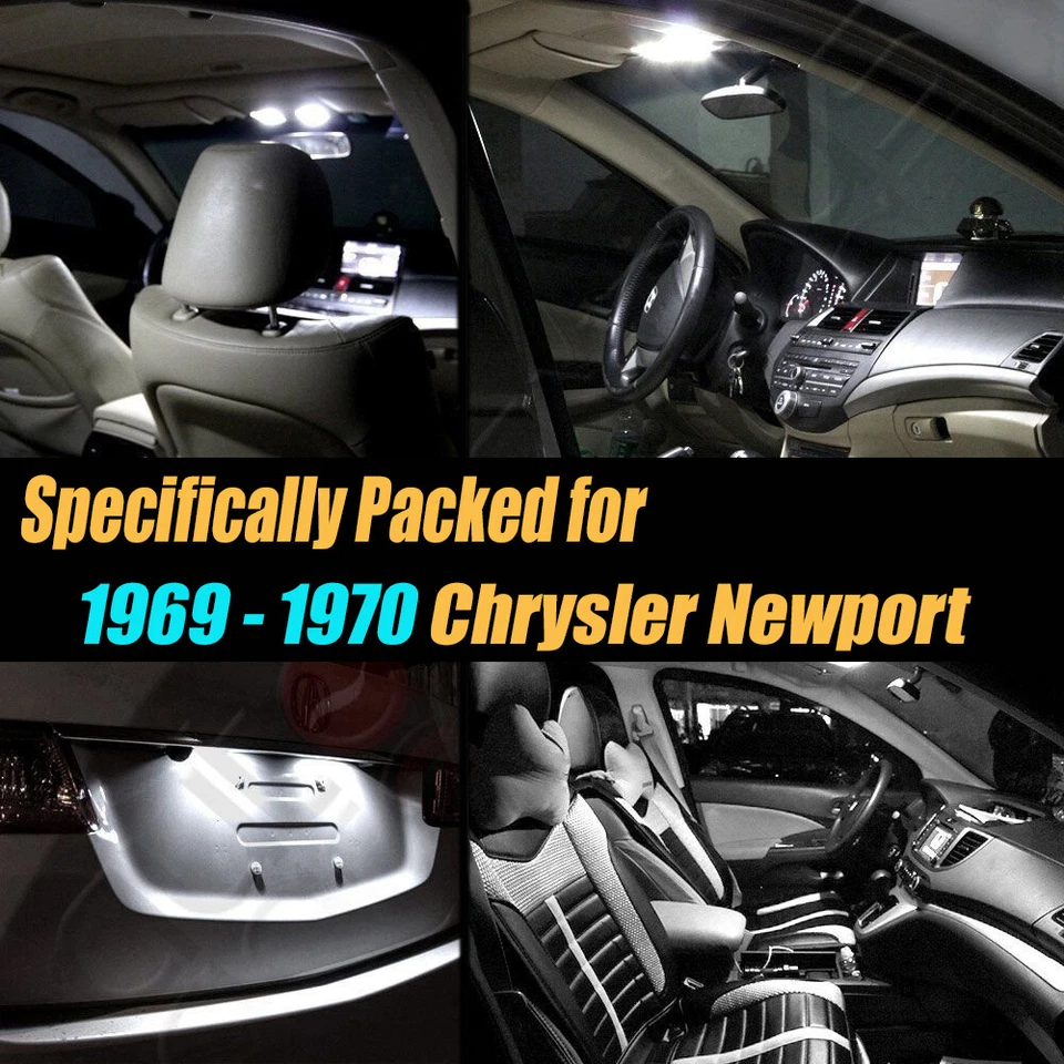 Комплект из 14 супербелых светодиодных ламп для салона автомобиля для Chrysler Newport 1969-1970 годов выпуска - Изображение 2 из 4