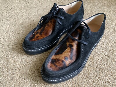 Max Mara Weekend Leopard Animal Print Shoes Loafers Size IT 37 (US 7) New $150